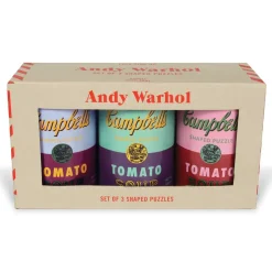 Andy Warhol Soup Cans Set Of 3 Shaped Puzzles In Tins