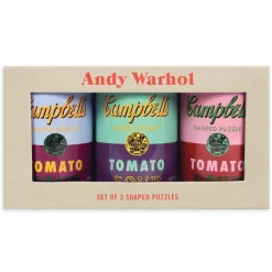 Andy Warhol Soup Cans Set Of 3 Shaped Puzzles In Tins