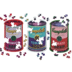Andy Warhol Soup Cans Set Of 3 Shaped Puzzles In Tins