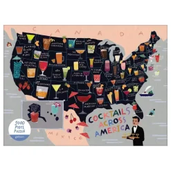 Anne Bentley Cocktail Map Of The Usa 1000 Piece Jigsaw Puzzle
