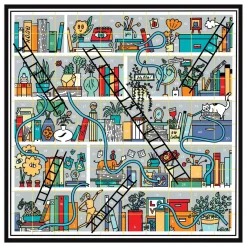 Books And Ladders Classic Board Game