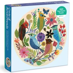 Circle Of Avian Friends 1000 Piece Round Puzzle
