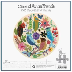 Circle Of Avian Friends 1000 Piece Round Puzzle