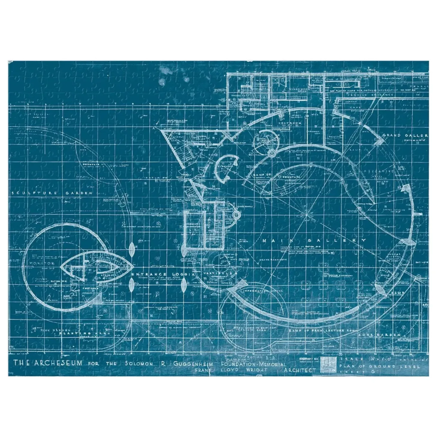 Frank Lloyd Wright Guggenheim Double-Sided 500 Piece Jigsaw Puzzle