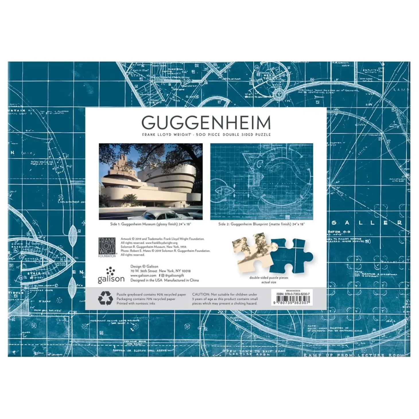 Frank Lloyd Wright Guggenheim Double-Sided 500 Piece Jigsaw Puzzle