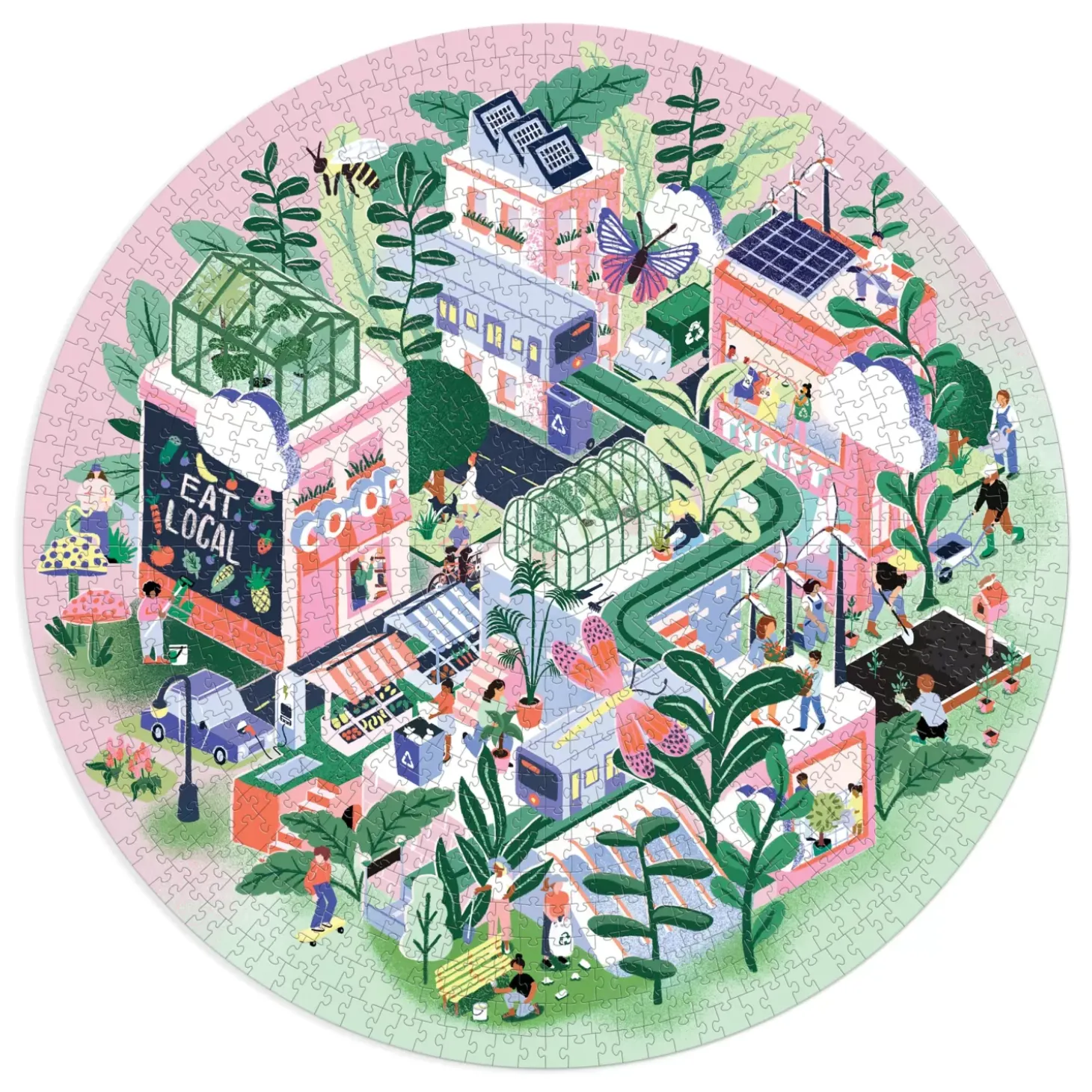 Green City 1000 Piece Round Puzzle