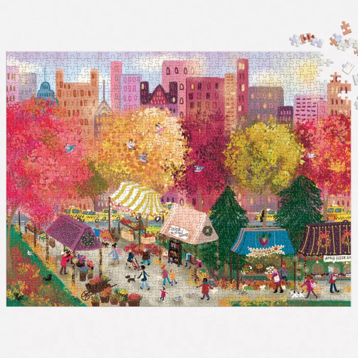 Joy Laforme Autumn At The City Market 1000 Piece Puzzle