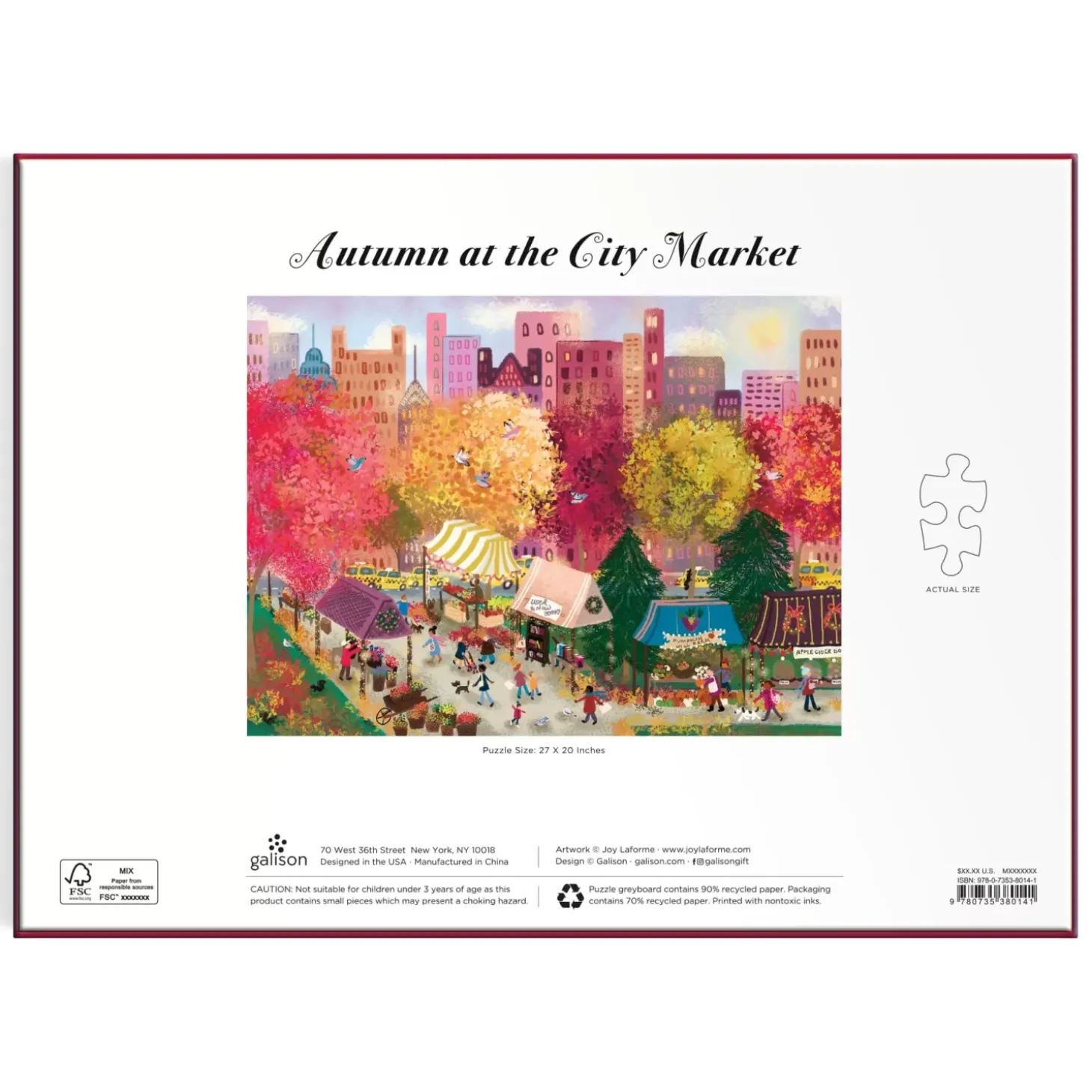 Joy Laforme Autumn At The City Market 1000 Piece Puzzle