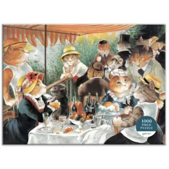 Luncheon Of The Boating Party Meowsterpiece Of Western Art 1000 Piece Jigsaw Puzzle