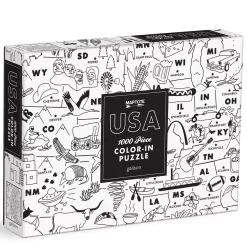 Maptote Usa Color-In 1000 Piece Puzzle