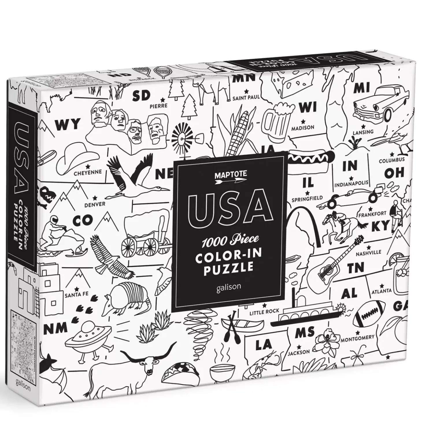 Maptote Usa Color-In 1000 Piece Puzzle