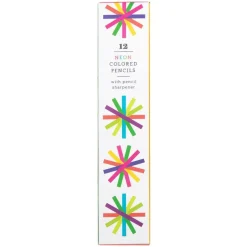 Neon Colored Pencil Set With Sharpener