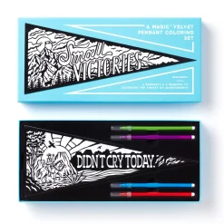 Small Victories Magic Velvet Pennant Coloring Set