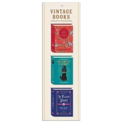 Vintage Books Shaped Magnetic Bookmarks