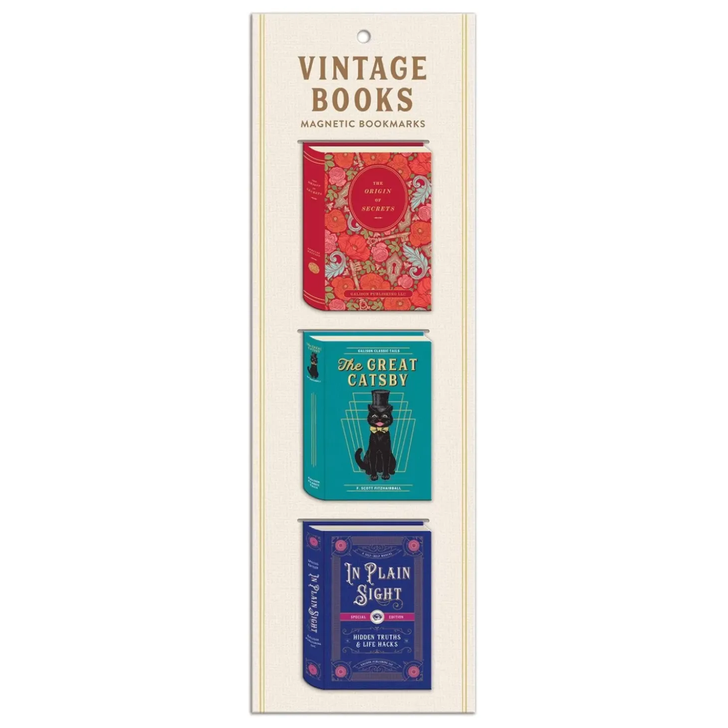 Vintage Books Shaped Magnetic Bookmarks